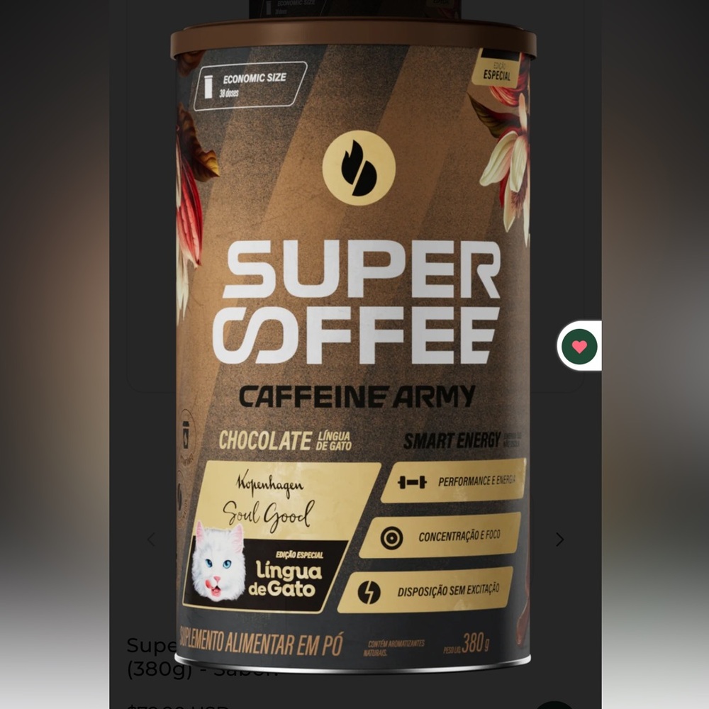 Caffeine Army Super Coffee língua de gato